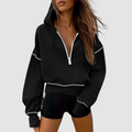 Pullover hooded half-zip sweatshirt