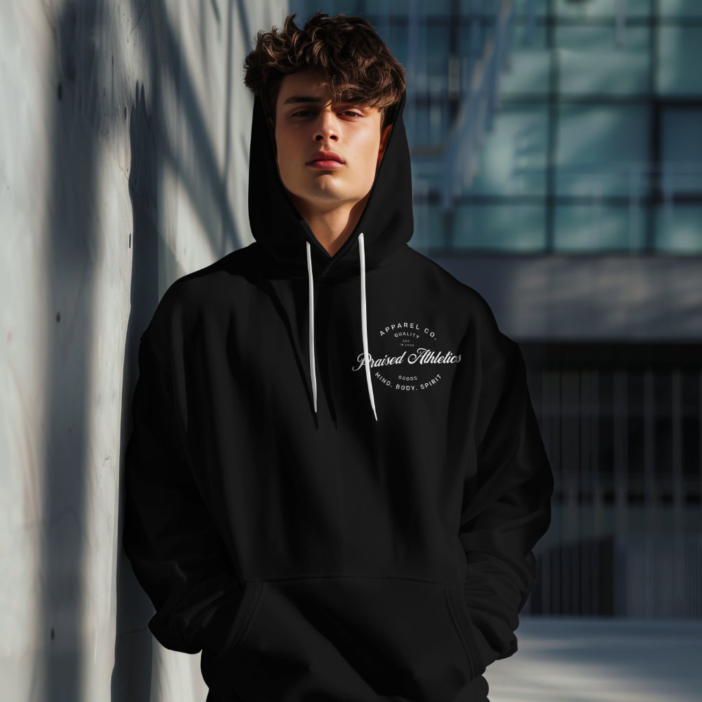 Black Midweight Hoodie w/logo