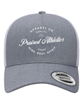 Five-Panel Retro Trucker Cap (Heather Grey/white)