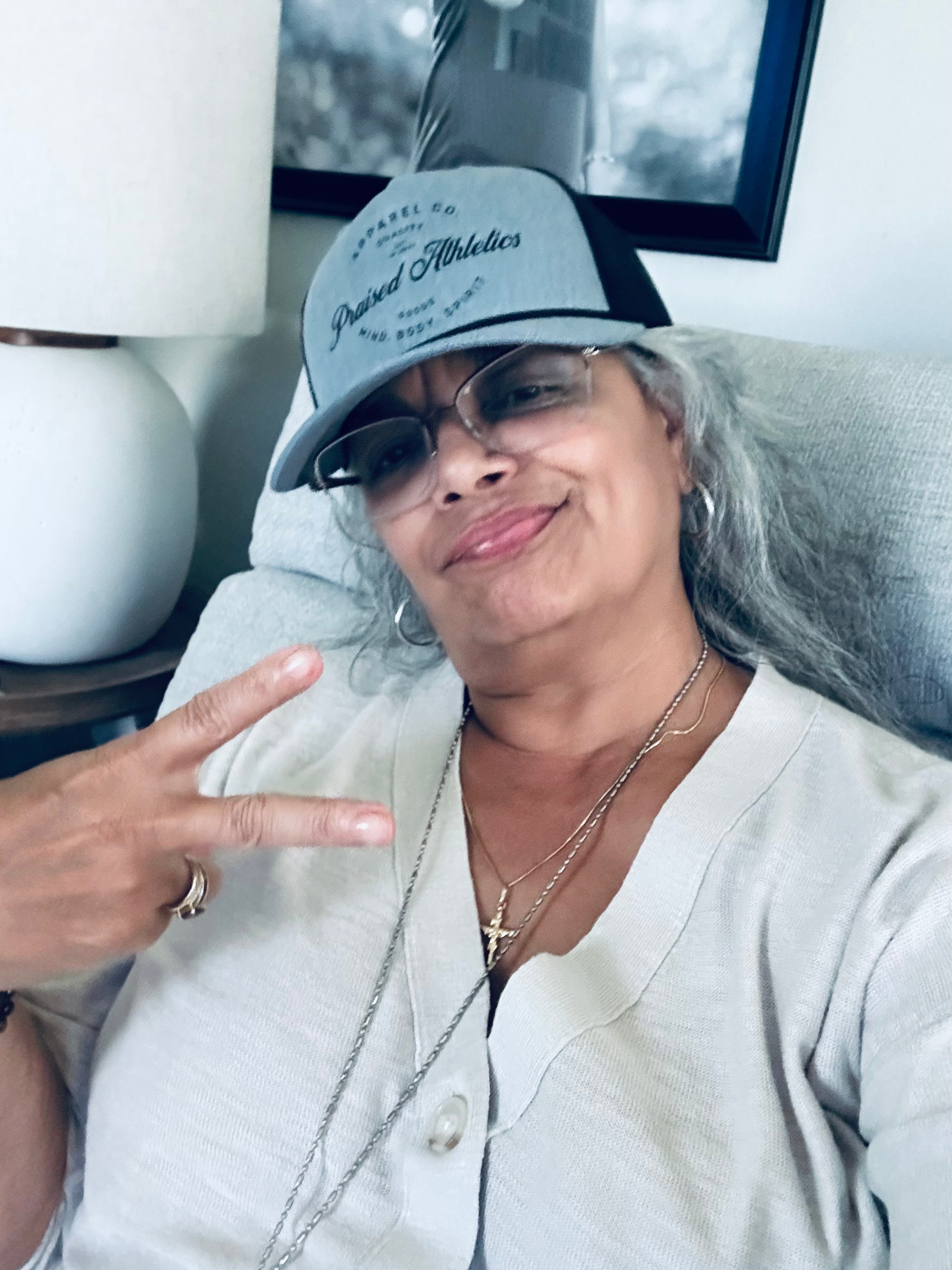 Five-Panel Retro Trucker Cap (Heather Grey/Black)