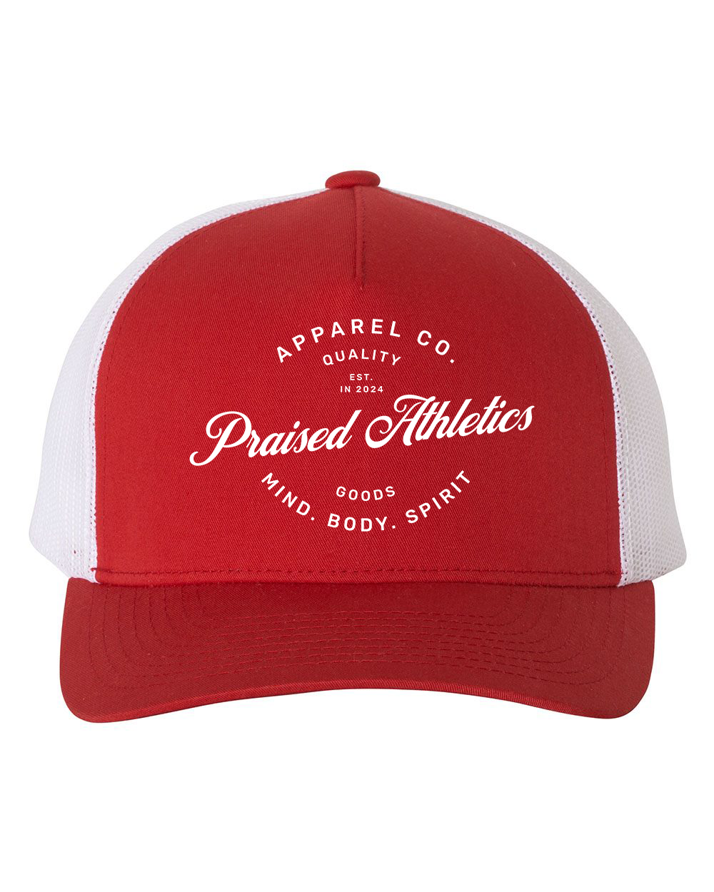 Five-Panel Retro Trucker Cap (Red/White)