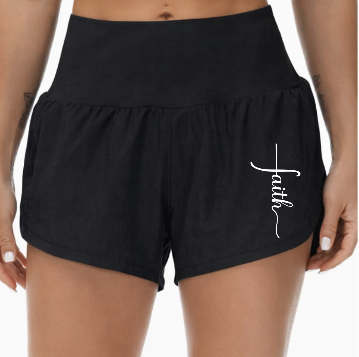 Athletic workout high-rise short w back pocket