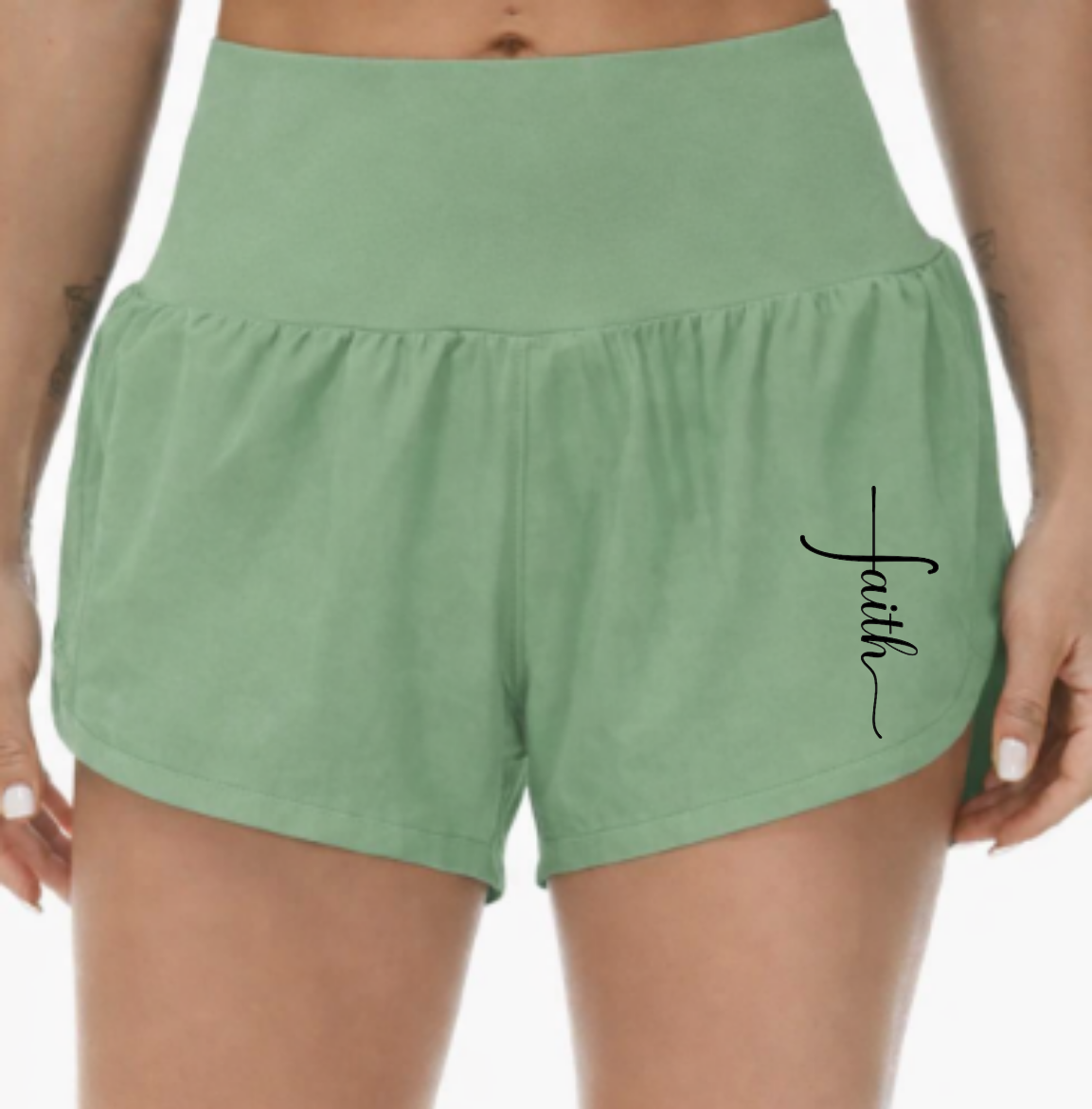 Athletic workout high-rise short w back pocket
