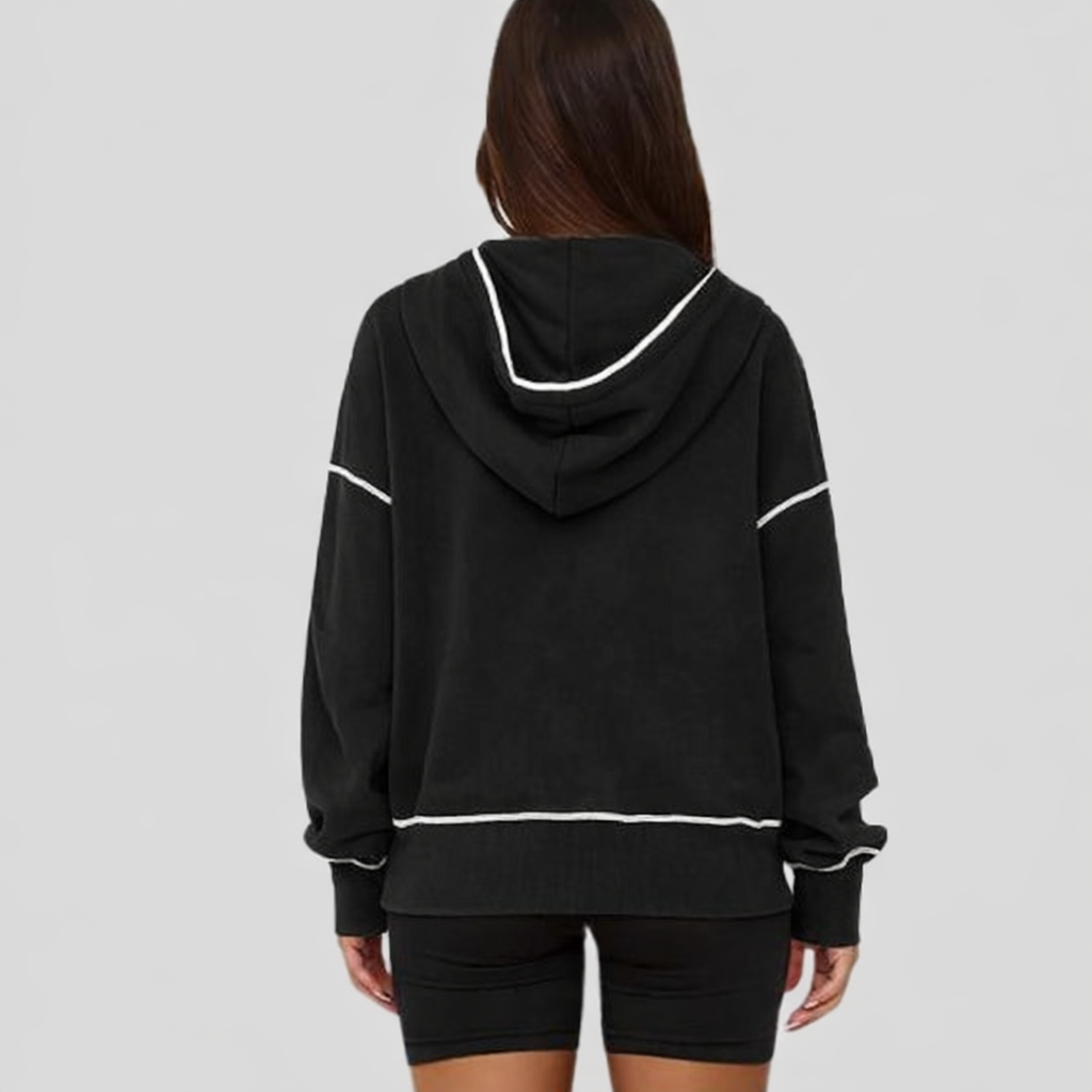 Pullover hooded half-zip sweatshirt